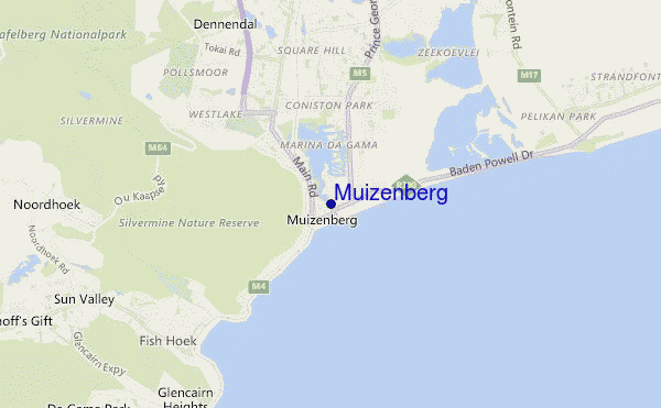 mappa di localizzazione di Muizenberg