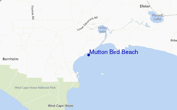 mappa di localizzazione di Mutton Bird Beach