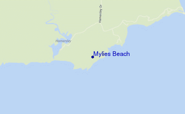 mappa di localizzazione di Mylies Beach
