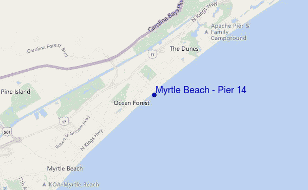 mappa di localizzazione di Myrtle Beach - Pier 14