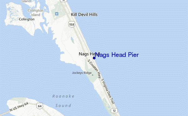mappa di localizzazione di Nags Head Pier