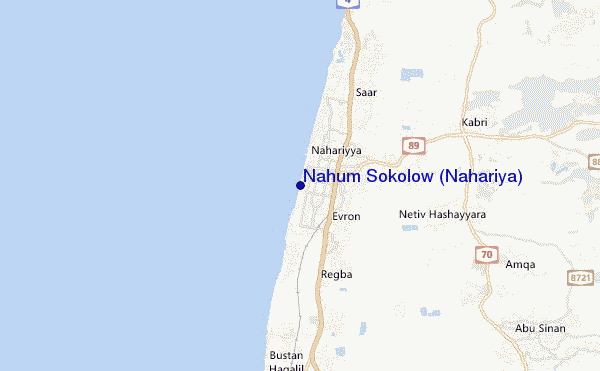 mappa di localizzazione di Nahum Sokolow (Nahariya)