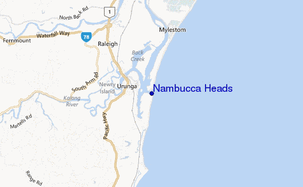 mappa di localizzazione di Nambucca Heads