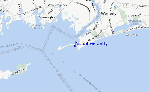 mappa di localizzazione di Napatree Jetty