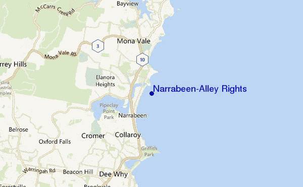 mappa di localizzazione di Narrabeen-Alley Rights