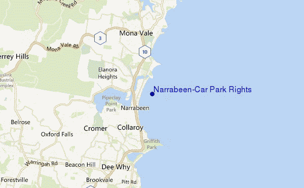 mappa di localizzazione di Narrabeen-Car Park Rights
