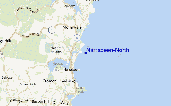 mappa di localizzazione di Narrabeen-North
