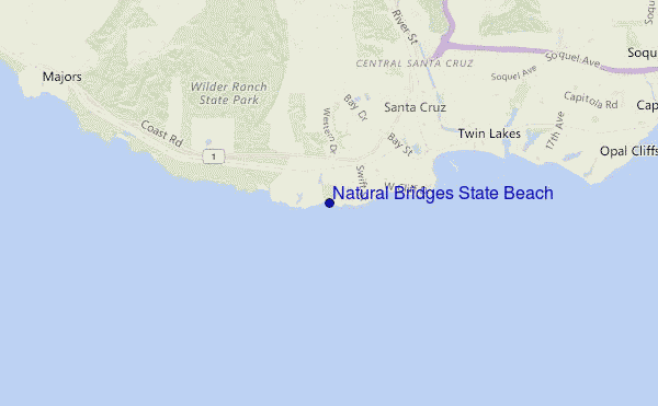 mappa di localizzazione di Natural Bridges State Beach