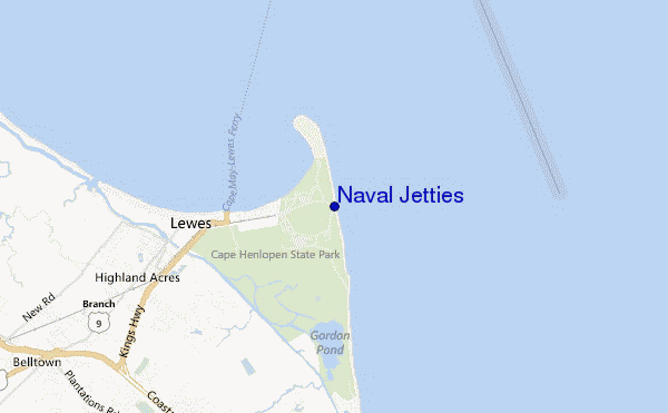mappa di localizzazione di Naval Jetties