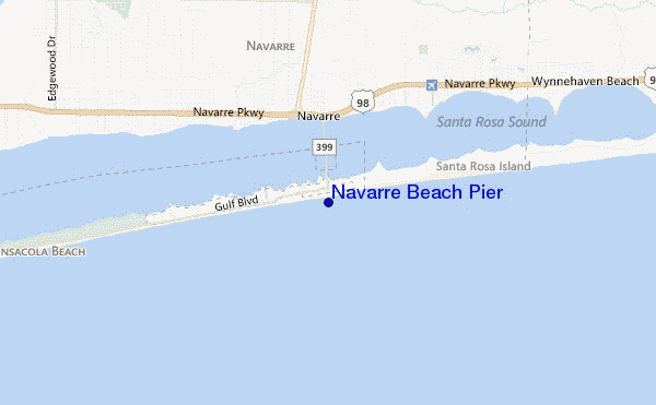 mappa di localizzazione di Navarre Beach Pier