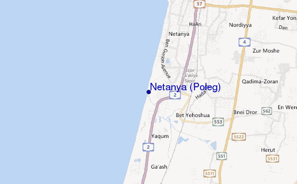 mappa di localizzazione di Netanya (Poleg)