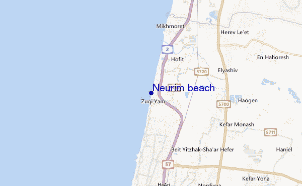 mappa di localizzazione di Neurim beach