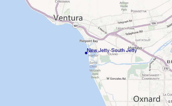 mappa di localizzazione di New Jetty/South Jetty