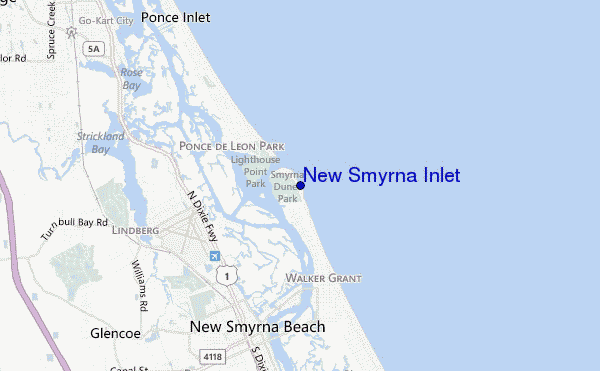 mappa di localizzazione di New Smyrna Inlet