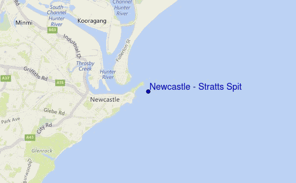 mappa di localizzazione di Newcastle - Stratts Spit