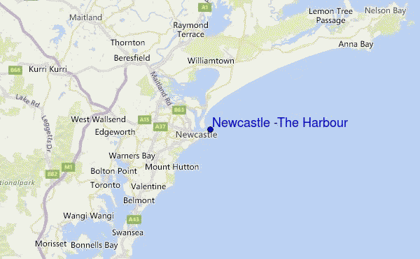 Newcastle -The Harbour Location Map