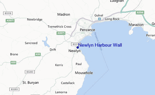 mappa di localizzazione di Newlyn Harbour Wall