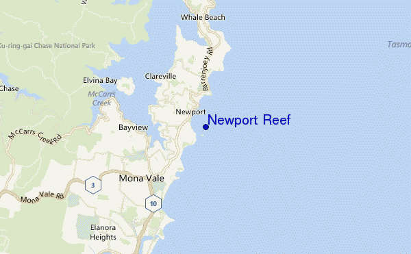 mappa di localizzazione di Newport Reef
