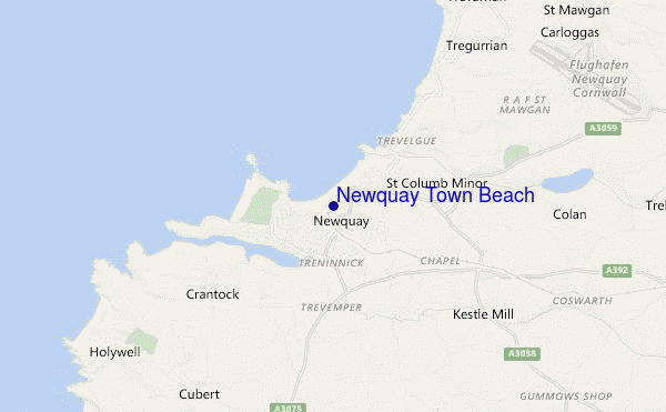 mappa di localizzazione di Newquay Town Beach