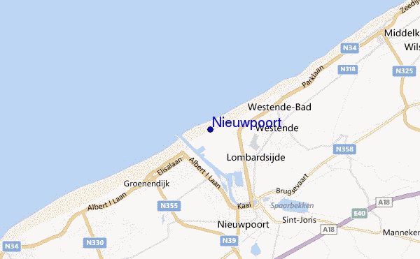 mappa di localizzazione di Nieuwpoort