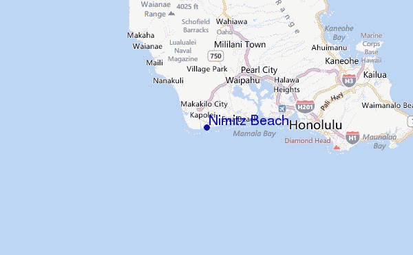 Nimitz Beach Location Map