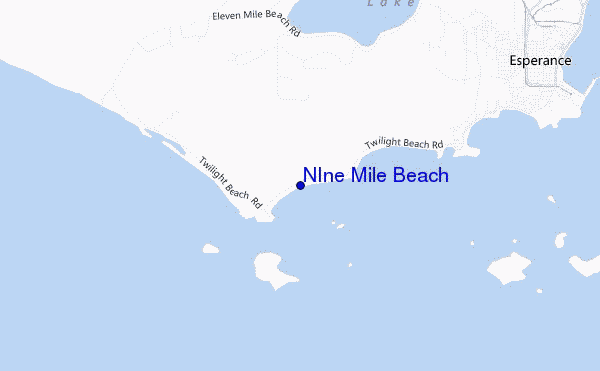 mappa di localizzazione di NIne Mile Beach