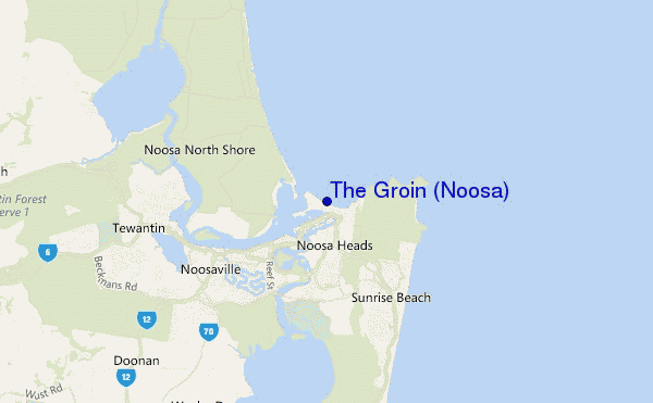 mappa di localizzazione di The Groin (Noosa)