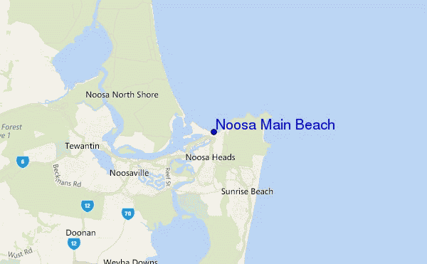 mappa di localizzazione di Noosa Main Beach