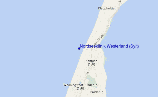 mappa di localizzazione di Nordseeklinik Westerland (Sylt)