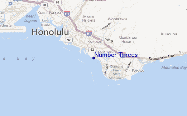 mappa di localizzazione di Number Threes