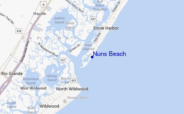 mappa di localizzazione di Nuns Beach