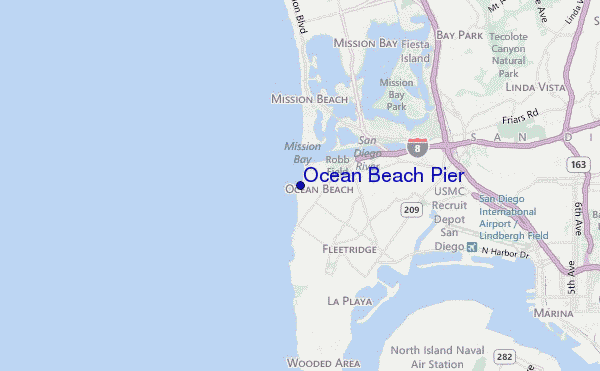 mappa di localizzazione di Ocean Beach Pier