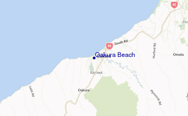 mappa di localizzazione di Oakura Beach