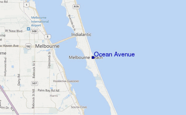 mappa di localizzazione di Ocean Avenue