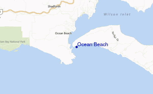 mappa di localizzazione di Ocean Beach