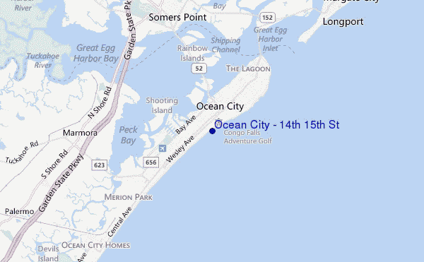 mappa di localizzazione di Ocean City - 14th 15th St