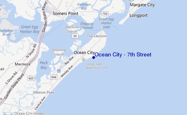 mappa di localizzazione di Ocean City - 7th Street