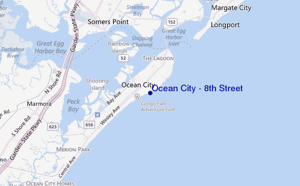 mappa di localizzazione di Ocean City - 8th Street