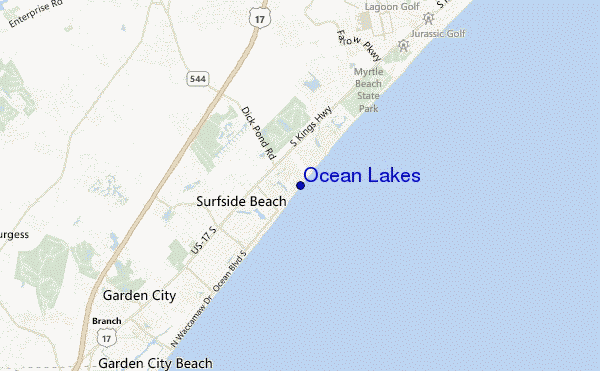 mappa di localizzazione di Ocean Lakes