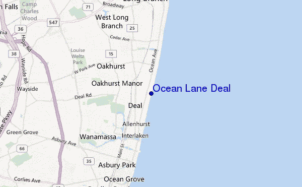 mappa di localizzazione di Ocean Lane Deal
