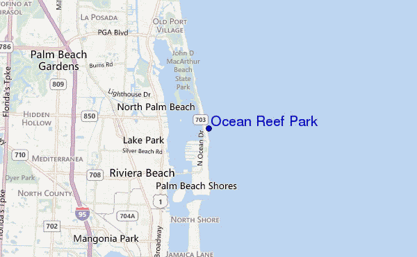 mappa di localizzazione di Ocean Reef Park