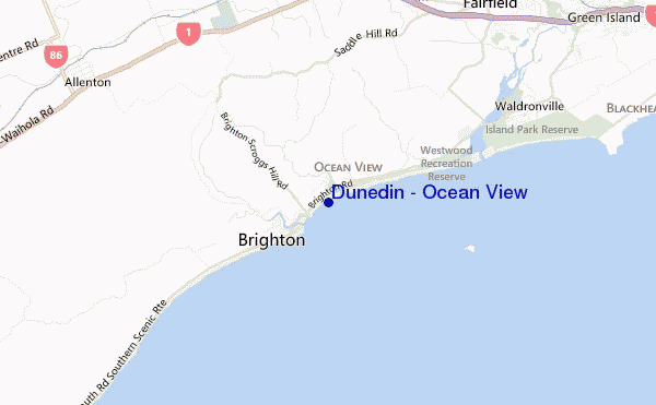 mappa di localizzazione di Dunedin - Ocean View