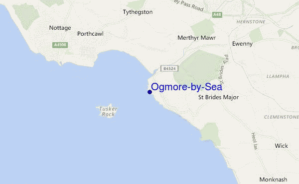 mappa di localizzazione di Ogmore-by-Sea
