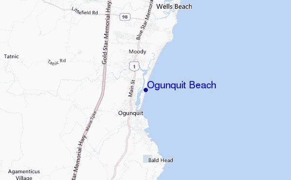 mappa di localizzazione di Ogunquit Beach