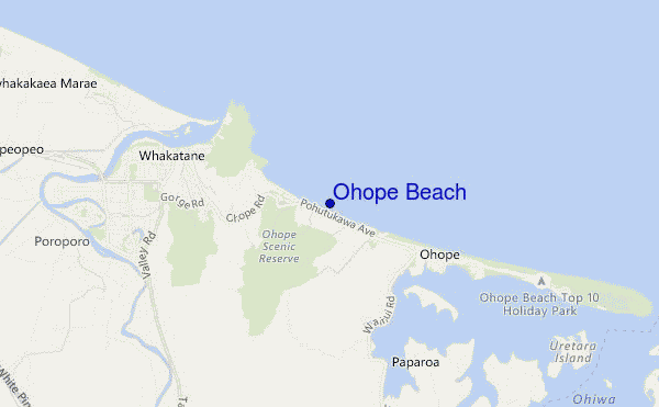 mappa di localizzazione di Ohope Beach