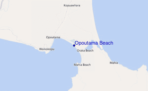 mappa di localizzazione di Opoutama Beach