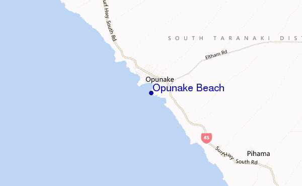 mappa di localizzazione di Opunake Beach