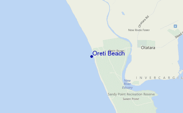 mappa di localizzazione di Oreti Beach