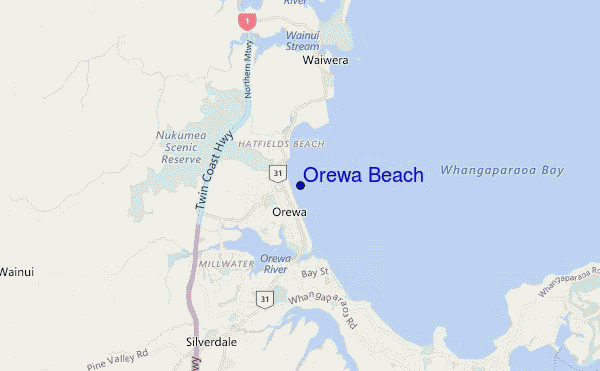 mappa di localizzazione di Orewa Beach