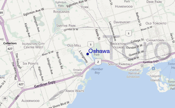 mappa di localizzazione di Oshawa
